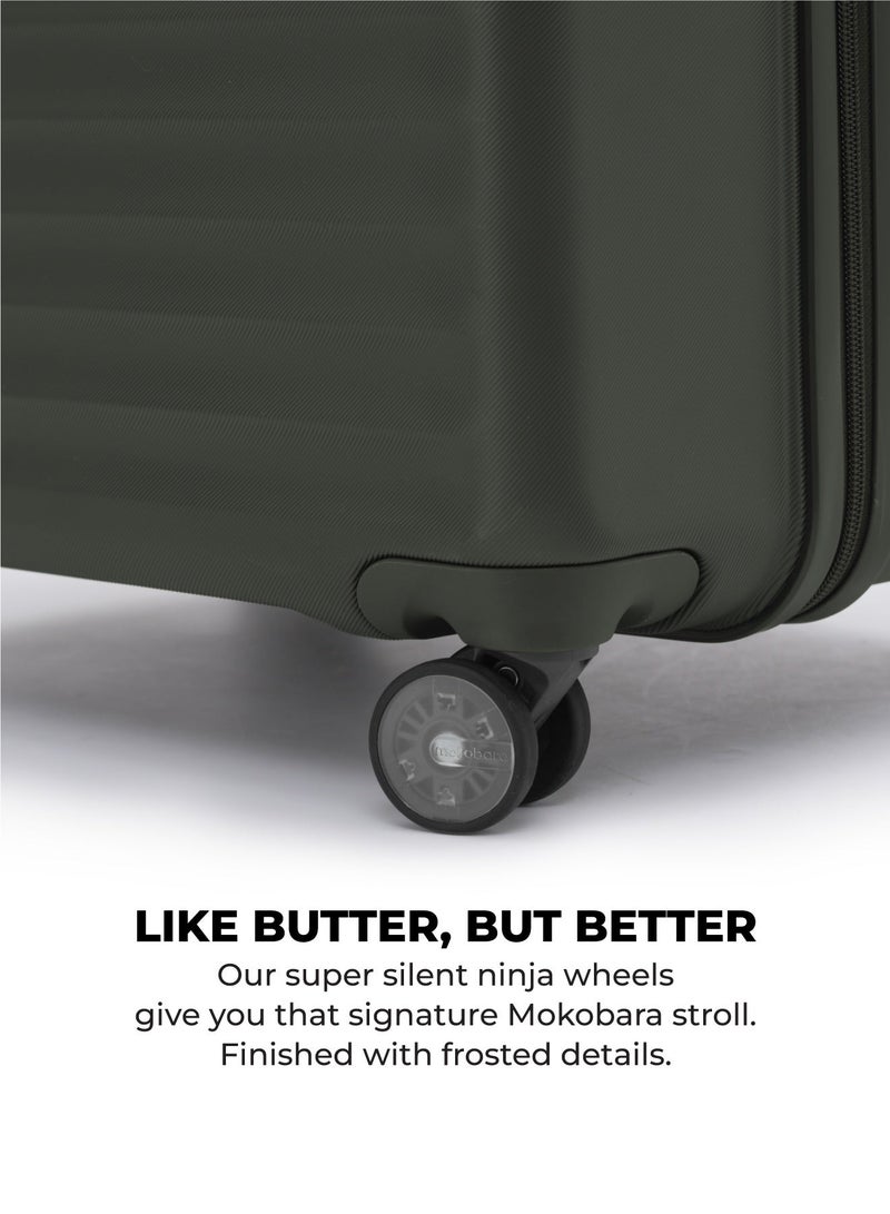 Mokobara Aisle Trunk Luggage Set of 2 | Cabin 40L + Check-in 70L | German Makrolon Hardshell | TSA Lock, YKK Zippers & Silent Ninja Wheels | Olive(Homegrown) - Image 3