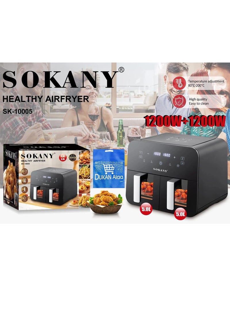 sokany Healthy Air Fryer 2400 W -10L+gift Bag Dukan Alaa - Image 2