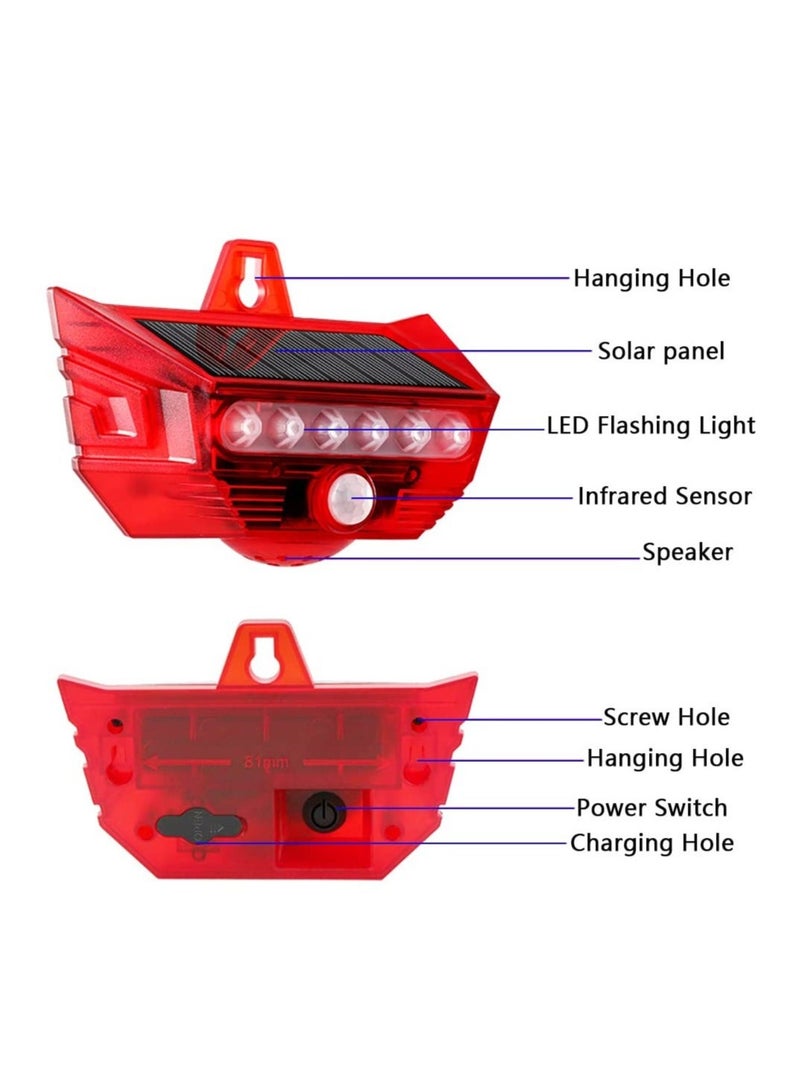 Captaintech Solar Strobe Light, 2PCS Enhanced Outdoor Motion Sensor Alarm with Remote, 4 Mode Motion Flashing Sensor Siren, IP65 Waterproof, 129dB Warning Sound for Home Yard Garage Barn - Image 3