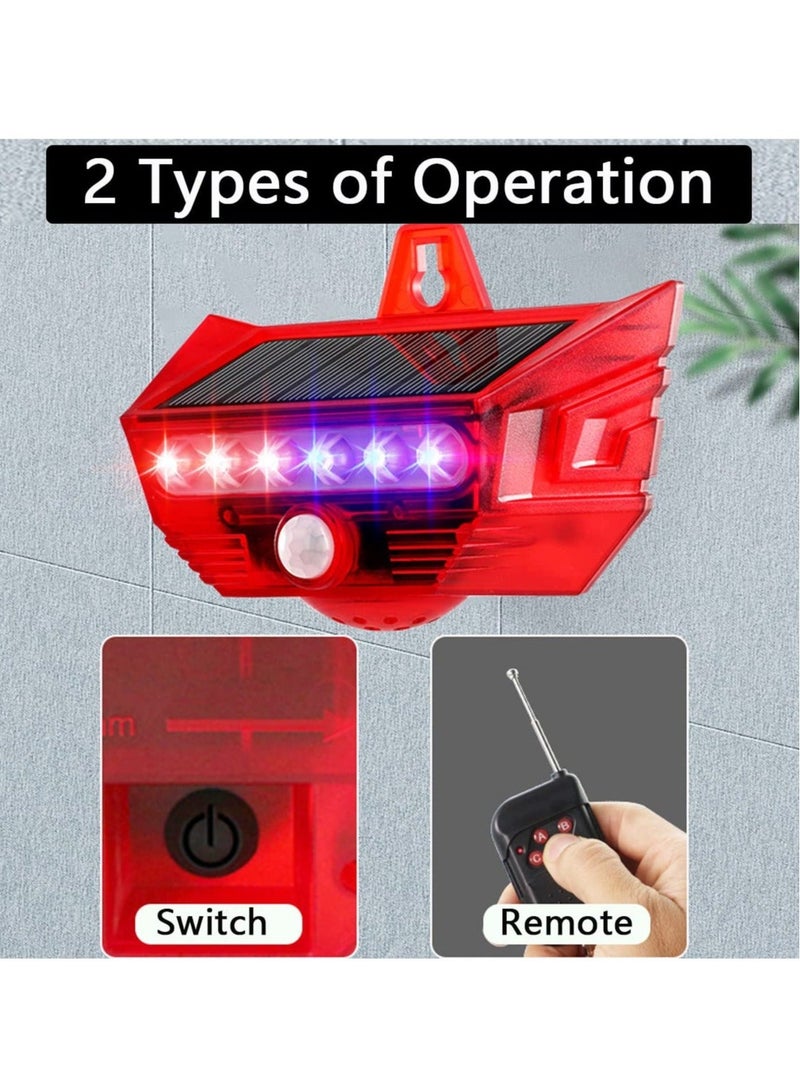 Captaintech Solar Strobe Light, 2PCS Enhanced Outdoor Motion Sensor Alarm with Remote, 4 Mode Motion Flashing Sensor Siren, IP65 Waterproof, 129dB Warning Sound for Home Yard Garage Barn - Image 2