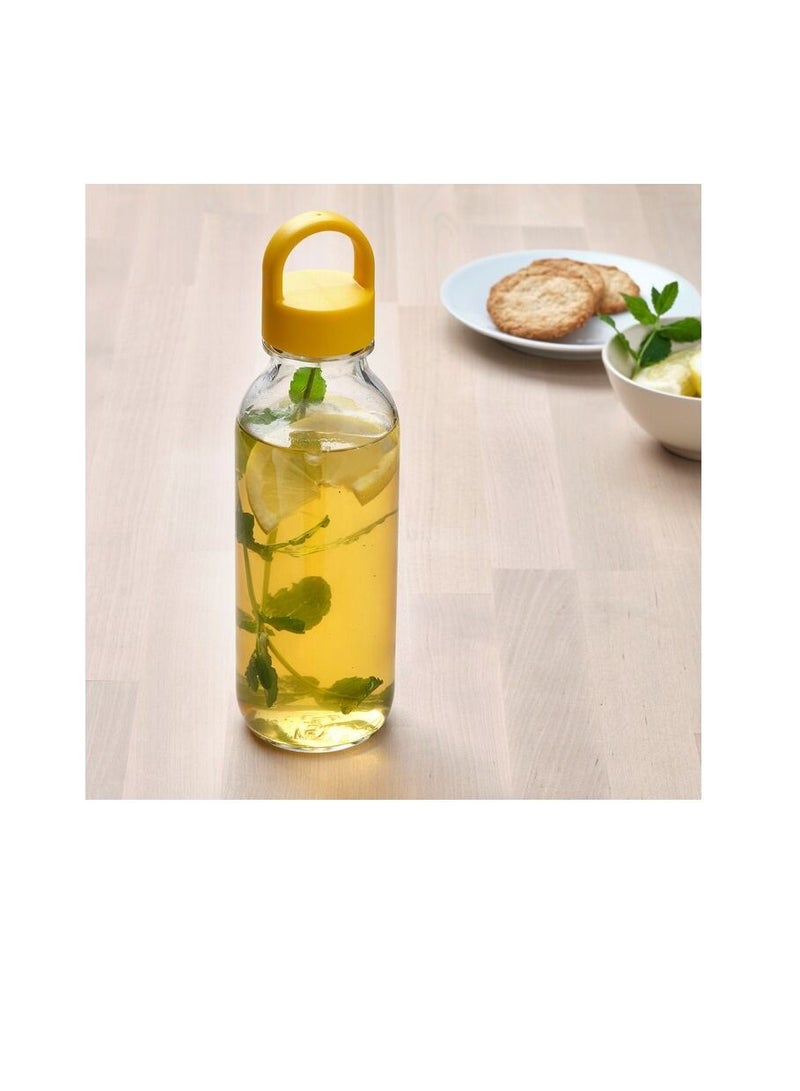 Water bottle, clear glass/yellow0.5 l - Image 3