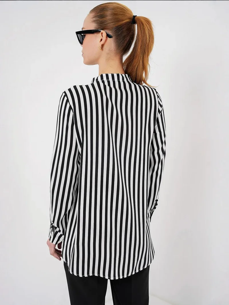 BIG DART BDART Striped Button-Up Long Sleeve Shirt with Pocket