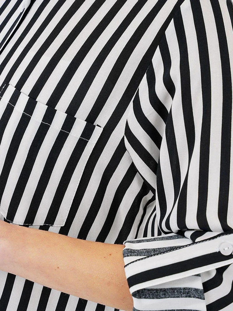 BIG DART BDART Striped Button-Up Long Sleeve Shirt with Pocket