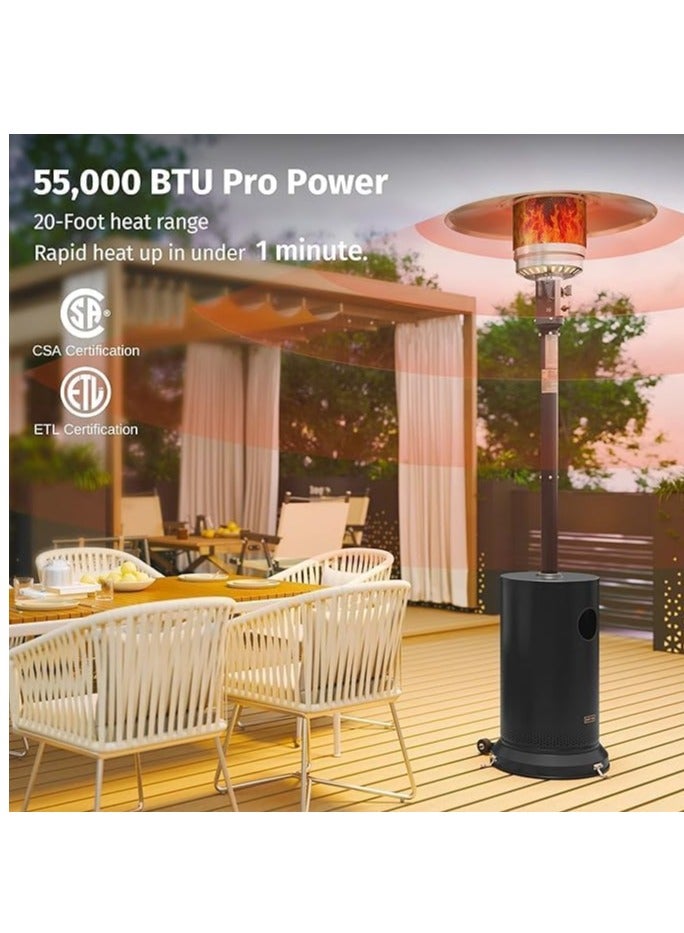 Patio Heater – Double Layer Stainless Steel Outdoor Heater | Portable with Wheels | Triple Safety Protection | Ideal for Large Patios & Gardens - Image 5