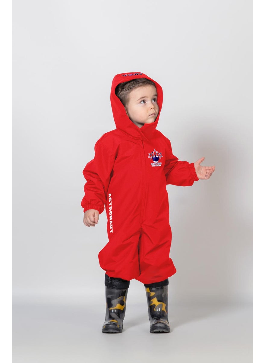 Belkızın Atölyesi - NASA Printed Red Waterproof Astronaut Jumpsuit - Image 1