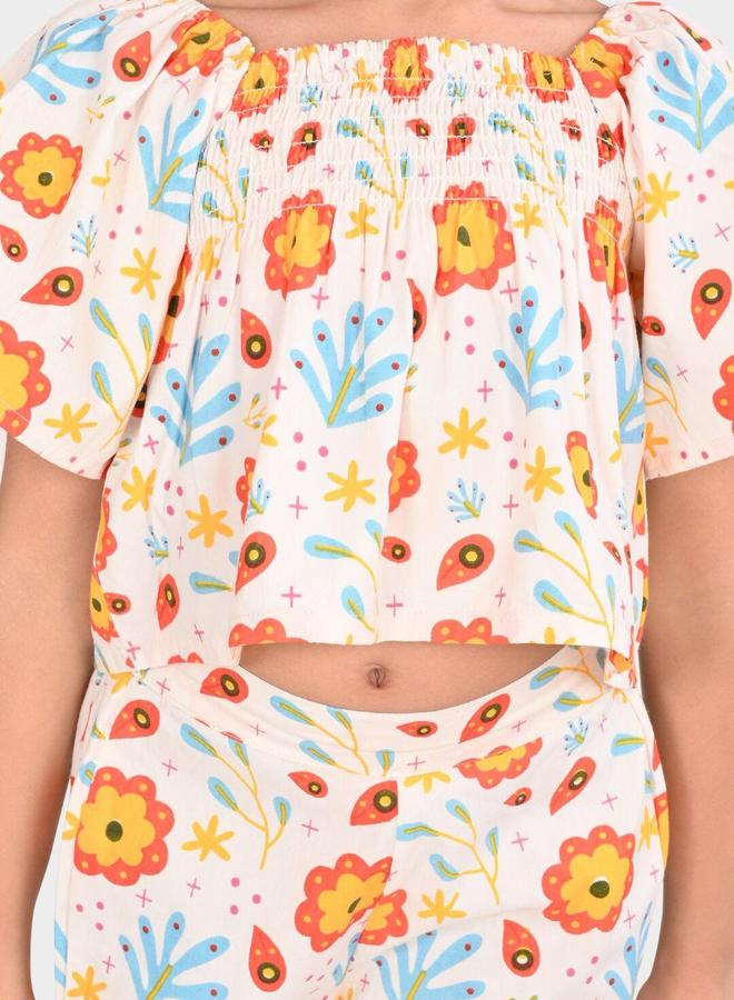 Bonkids Girl's Multicolour 100% Cotton Printed Regular Fit Clothing Set - Image 2