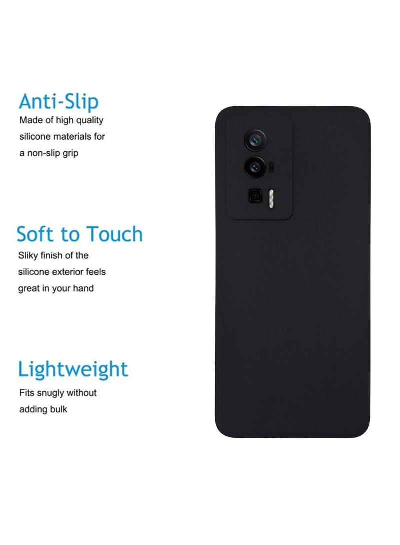 Silicone Protective Back Case Cover For Xiaomi Poco F5 Pro - Black