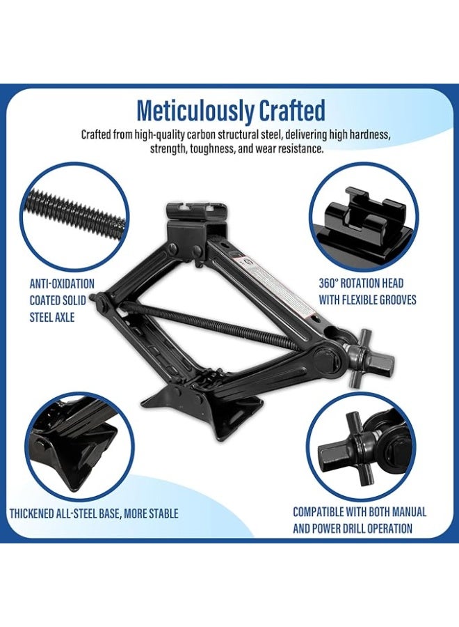 مجموعة الطوارئ المتكاملة 3 في 1 للسيارات - كوريك مقص احترافي، مفتاح ربط عزم، وطقم إصلاح ثقوب الإطارات - الحل الشامل للملاكي والـ SUV - Image 5