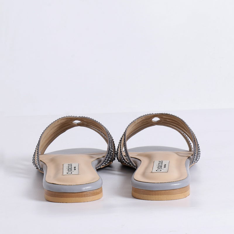 Crystalicious Warm Handcrafted Women Flats Sparkly Embellished Sandals For Work, Party Wedding - Image 5