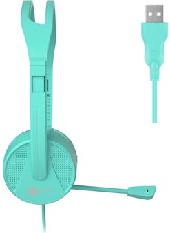 lecoo Lenovo HT106 USB On-Ear Headphone with Microphone Turquoise  - Image 1