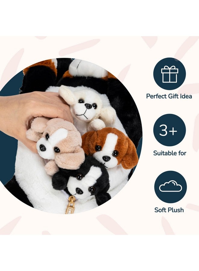 PixieCrush Dog Stuffed Animals For Girls Ages 3 8 Mommy Bernese Stuffed Dog With 4 Puppies Magical Dog Pillow Plushie Enchanting Puppy Surprise Toys - Image 4