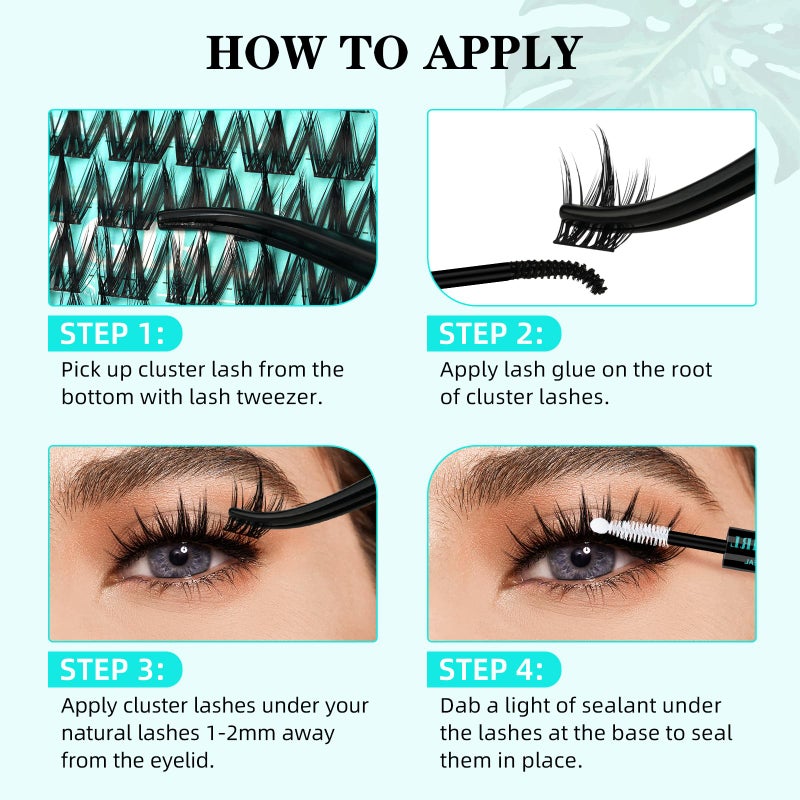AMZGIRL LASH Lash Clusters Manga 140Pcs Eyelash Cluster Wet Look Ultra-Thin Lash Band Eyelashes Extensions Spiky Anime Wide Span Lashes(Puppy,C-Mix10-18mm) - Image 5
