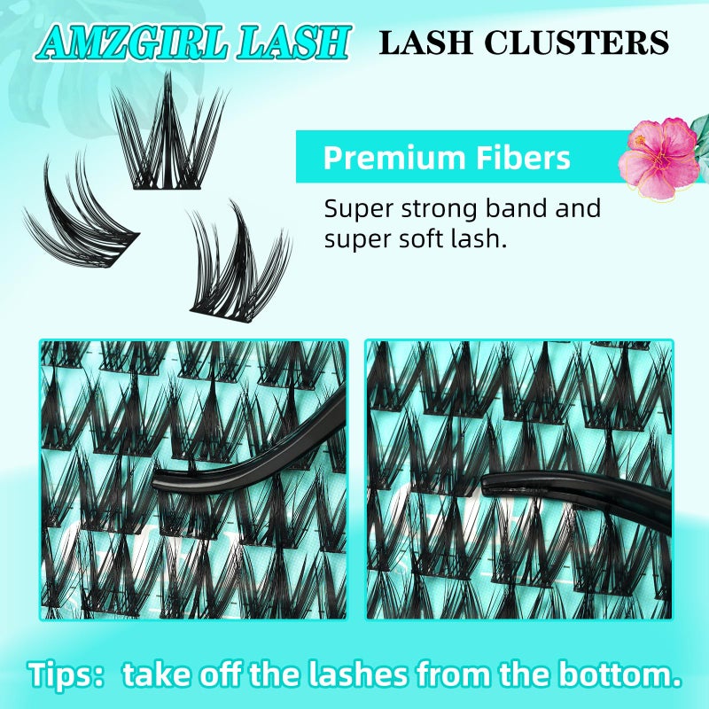 AMZGIRL LASH Lash Clusters Manga 140Pcs Eyelash Cluster Wet Look Ultra-Thin Lash Band Eyelashes Extensions Spiky Anime Wide Span Lashes(Puppy,C-Mix10-18mm) - Image 2