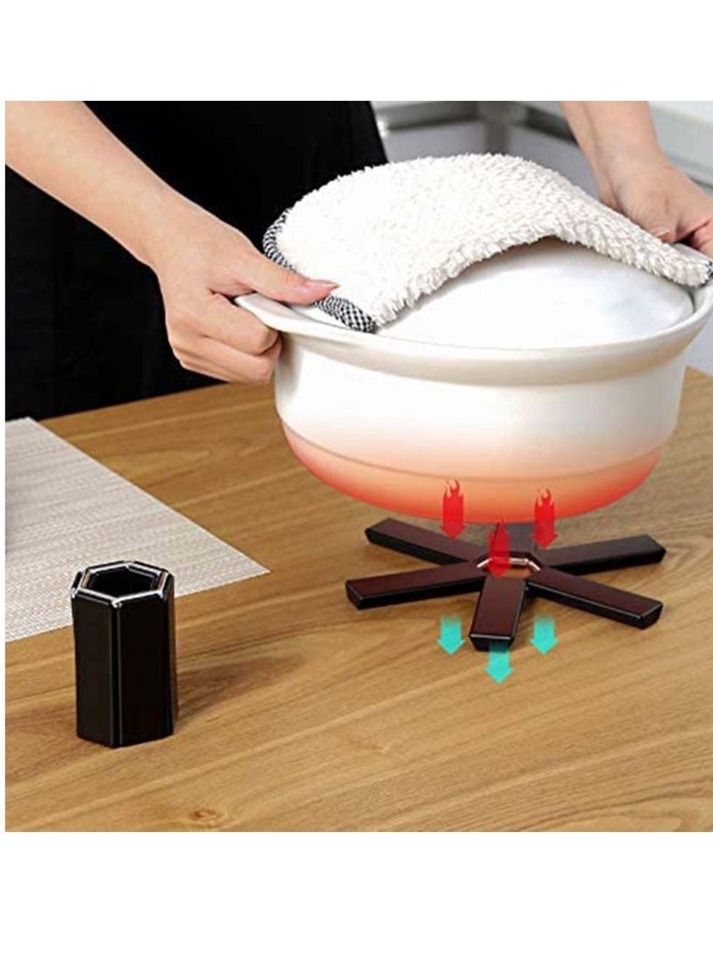 Y&D Heat Insulation Pad, Creative Folding Placemats, Bowl Cup Non-Slip Heat-Resistant Washable, Used Multi Purpose for Pots and Pans Kitchen Accessories Hot Dish Table Pot Holders, 4 PCS  - Image 3