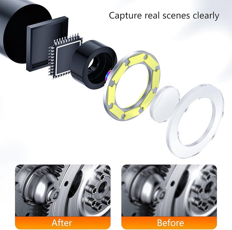5m Endoscope Camera With 8 LED Light Borescope Inspection For Cellphone PC - Image 5