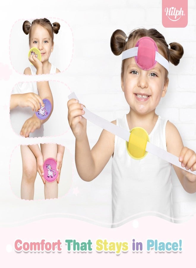 هيلف كمادات ثلج للأطفال الصغار من هيلف لعلاج إصابات الأطفال، 3 عبوات من كمادات الثلج بو بو للأطفال مع حزام يدوي وحزام قابل للتعديل للرأس، (متعدد الألوان - يونيكورن) - Image 4