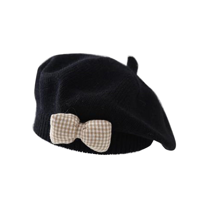BIBABLYKE Cute Baby Girl Knitted Beret Soft & Comfortable Hat Stylish Infant Girl Beret Hat Perfect for Outdoor Activities Gift - Image 1