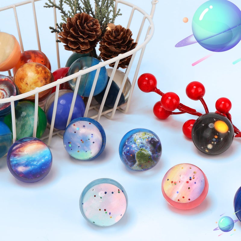 Pllieay 30PCS Galaxy Bouncy Balls, 32mmSpace Bouncy Balls Bulk, Space Party Favors Rubber Balls for Kids, Space Toys for Kids, Christmas Gift Bag Filling (30 Styles) - Image 5