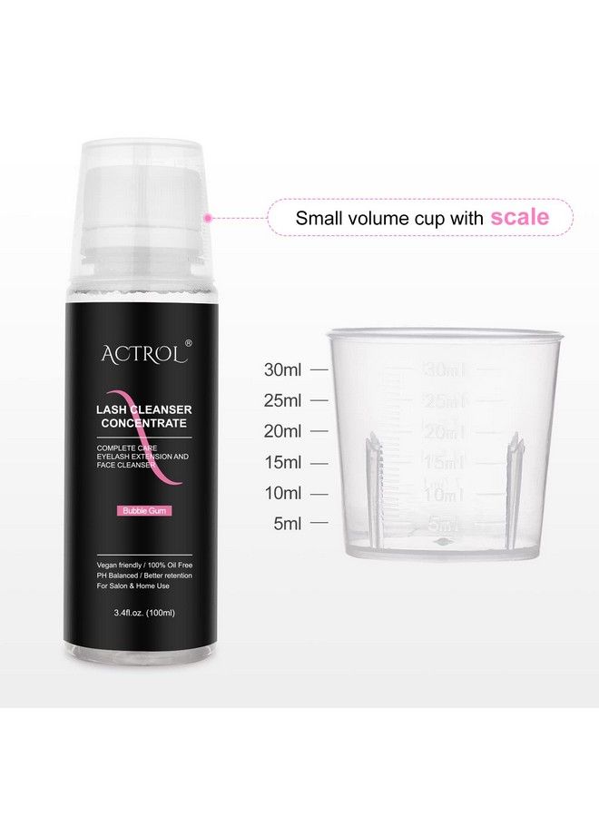 ACTROL Eyelash Cleanser Concentrate 100Ml Bubble Gum Professional Lash Shampoo Foaming Cleanser Diy Paraben & Sulfate Free Nonlrritating Wash For Extensions Lashes With Salon Home Caremakes 20 Bottles - Image 3