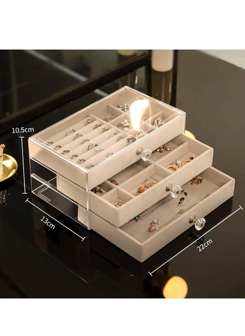 KCDMBUE Multi-functional Jewelry Storage Boxes  Jewelry Storage Box Organizer for Women and Girls, Multi-Functional Flannelette Tray Case for Earrings, Rings, Necklaces, and Bracelets  - Image 2