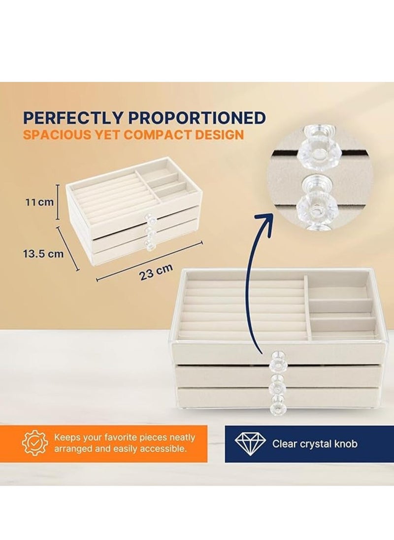 KCDMBUE Multi-functional Jewelry Storage Boxes  Jewelry Storage Box Organizer for Women and Girls, Multi-Functional Flannelette Tray Case for Earrings, Rings, Necklaces, and Bracelets  - Image 4