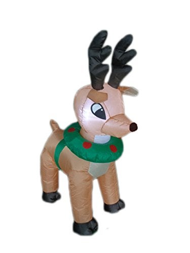 4 Foot Tall Lighted Christmas Inflatable Reindeer Moose Yard Decoration