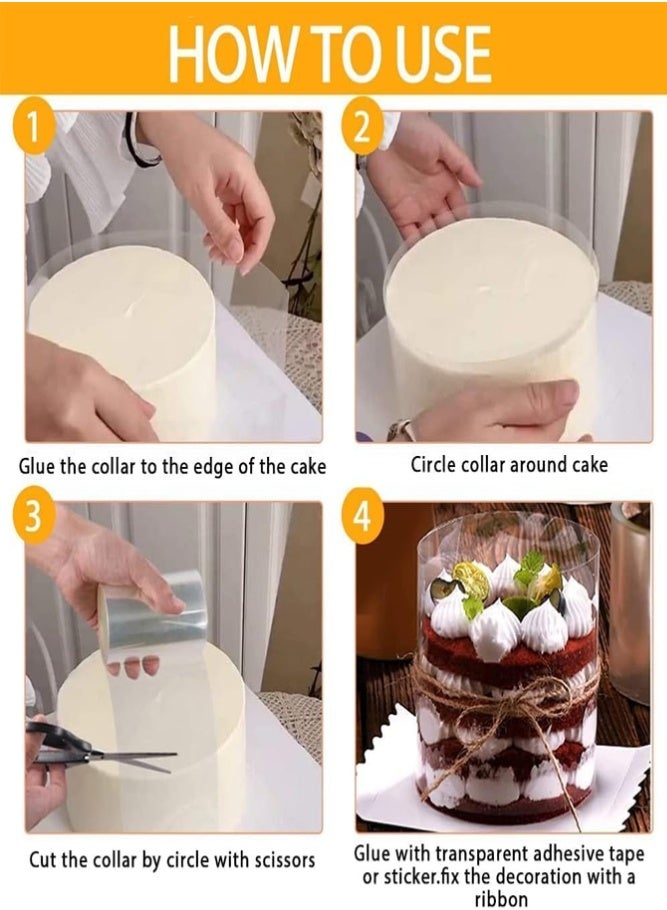 BELLSBERRY 15cm Transparent Cake Collar Acetate Roll Food Safe Plastic Film for Cake Decorating and Baking - Image 2