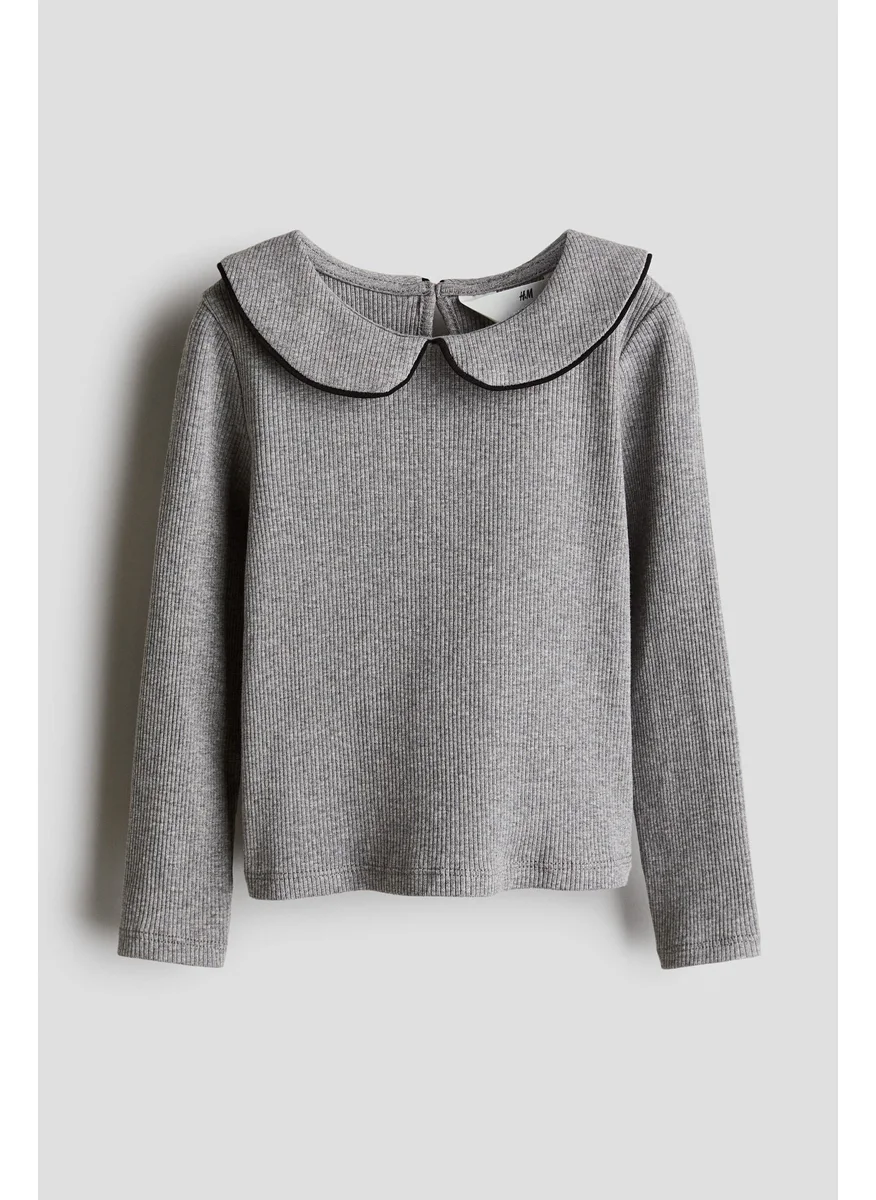 H&M Collared Jersey Top