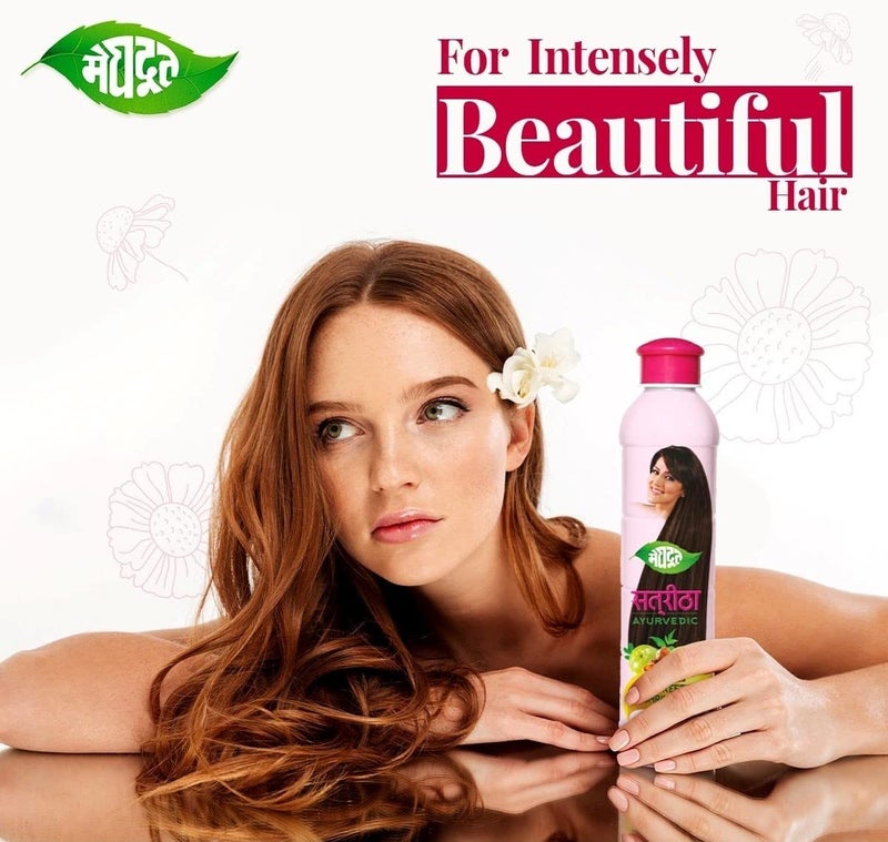 Meghdoot Ayurvedic Satreetha Shampoo Enriched With Natural Extracts of Amla, Reetha & Bhringraj For Hair Fall Control & Scalp Acne, Healthy & Strong Hair, Men & Women 400ml (Pack of 1) - Image 4