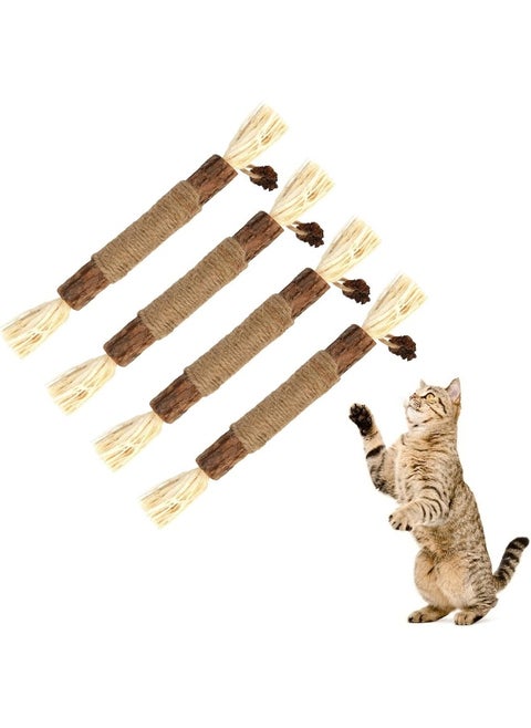 Mumoo Bear Silvervine Chew Sticks, Kitten Teething Toys Natural Cat Teeth Nip Cleaning Teeth Chew Catnip Chew Toys for Indoor Cat Teeth Cleaning Kitten Teething and Stress Release