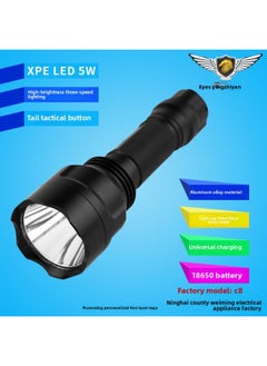 Generic LED Flashlight C8T6 Aluminum Alloy 10W Outdoor Lighting Riding Q5 Rechargeable Lamp USB A Generation Of Hair-Product Specifications:One Special Bicycle Clip (general)  - Image 2