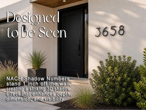 NACH Floating House Numbers, 8 inch Aluminum Black House Numbers for Outside - Number 4, Door Numbers with Mounting Hardware - Image 3