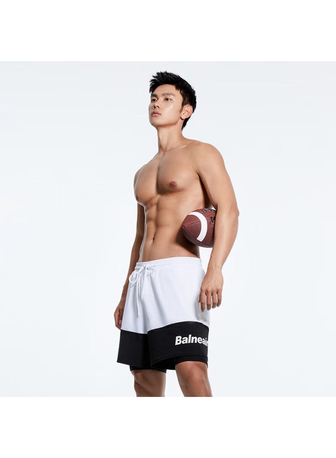 Balneaire Fashion Men's Swim Trunks, Water-repellent Quick-dry Beach Shorts, Double-layer Water And Land Dual-use Pants, Seaside Hot Springs, 50433, 2XL - Image 3