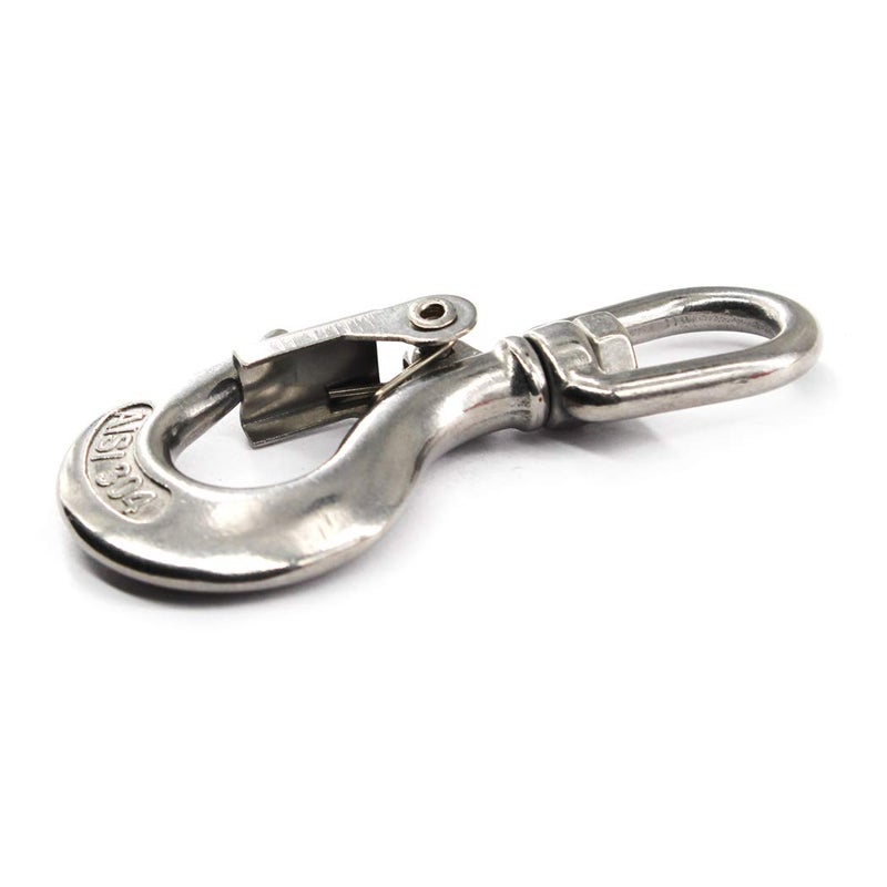 SeeRaphee 304 Stainless Steel Swivel Eye Lifting Hook American Type Safety Hook Rigging Accessory with Round Eye Working Load 650 KG 5/16" - Image 3