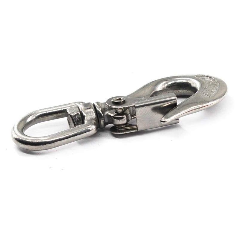 SeeRaphee 304 Stainless Steel Swivel Eye Lifting Hook American Type Safety Hook Rigging Accessory with Round Eye Working Load 650 KG 5/16" - Image 2