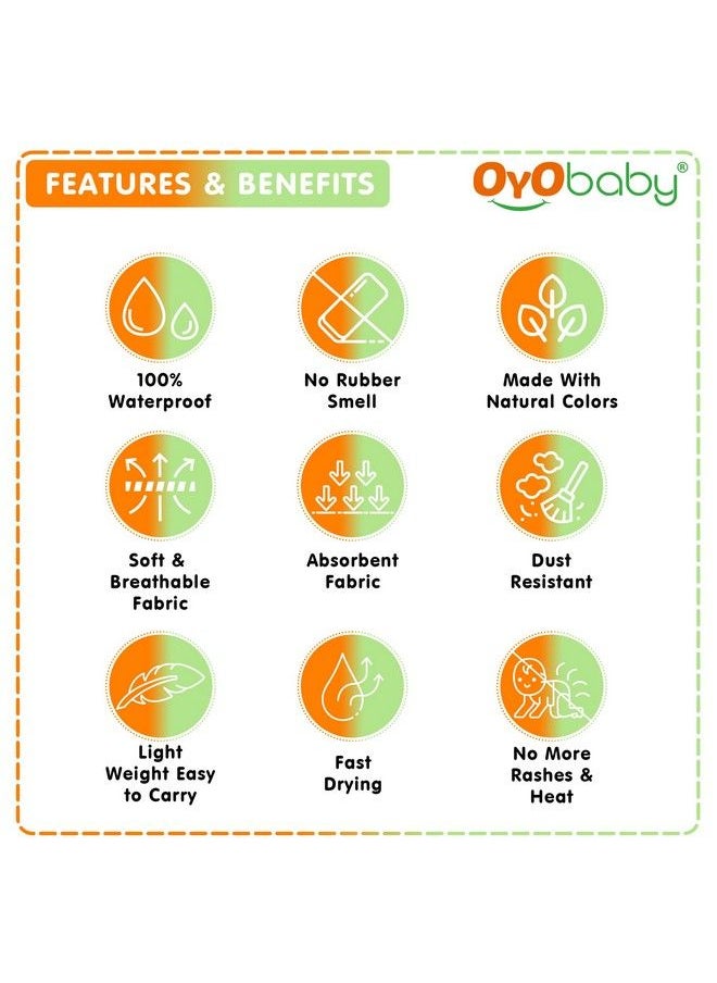 OYO BABY Waterproof Baby Bed Protector Dry Sheets For New Born Babies ; Reusable Mats ; Cot & Bassinet Gift Pack (Gift Pack 2 (70Cm X 50Cm) Peach + Light Green)  - Image 4