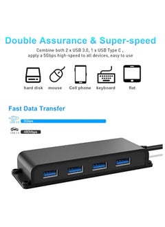 KASTWAVE 4-Port USB Hub 3.0, Ultra Slim USB Splitter, Portable Desk Hub Multiport, USB 3.0 Hub Adapter, 3.3ft Fixable USB Data, Hub 3.0 USB Splitte, Aluminum Case, for MacBook, XPS, Flash Drives, HDD, and More  - Image 3