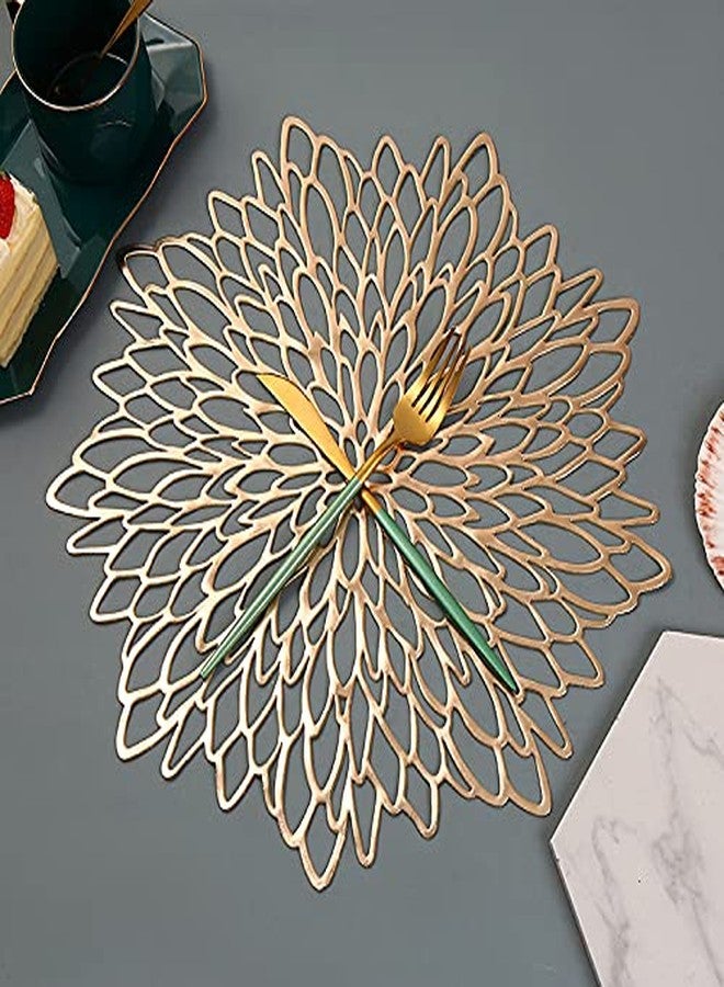NGEL Beautiful Design Table Place mat | Placemats for Dining Table | Washable & Non Slip Dining Pad - Pack of 1 (Round Petal Mat) - Image 1
