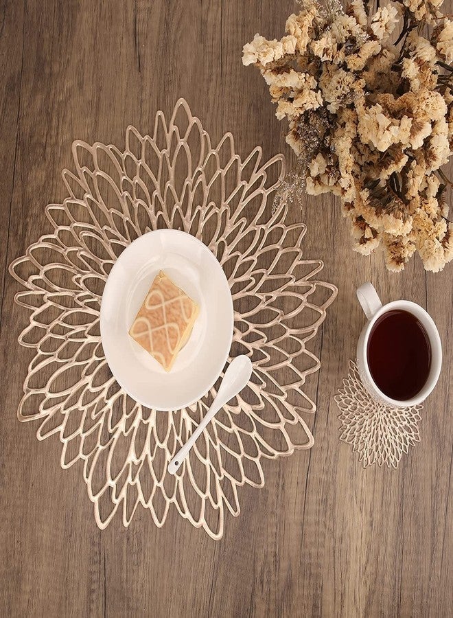 NGEL Beautiful Design Table Place mat | Placemats for Dining Table | Washable & Non Slip Dining Pad - Pack of 1 (Round Petal Mat) - Image 4