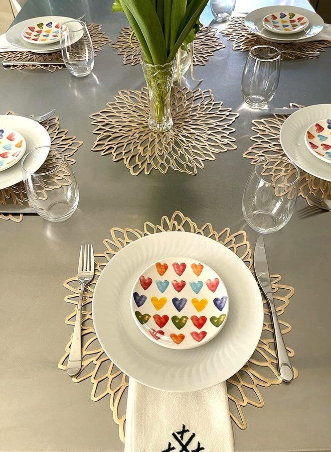NGEL Beautiful Design Table Place mat | Placemats for Dining Table | Washable & Non Slip Dining Pad - Pack of 1 (Round Petal Mat) - Image 5