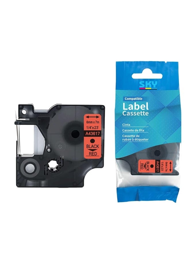 6mm Black on Red D1 tape for Dymo LM 160 210D 500TS 280 360D PnP Label Makers