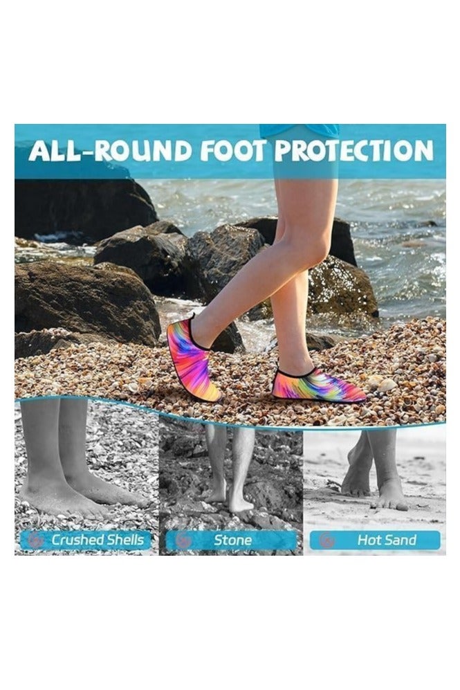 رونق حذاء بحر مائي كاجوال ملون، مقاس 32-33، مثالي للسباحة والغطس والرياضات المائية، سريع الجفاف ومانع للانزلاق._ معدات سباحه _اكسسوارات سباحه _ مستلزمات سباحه _العاب مائيه_ حذاء مائي ـ جزمه مائيه - حذاء رياضي مائي - Image 4