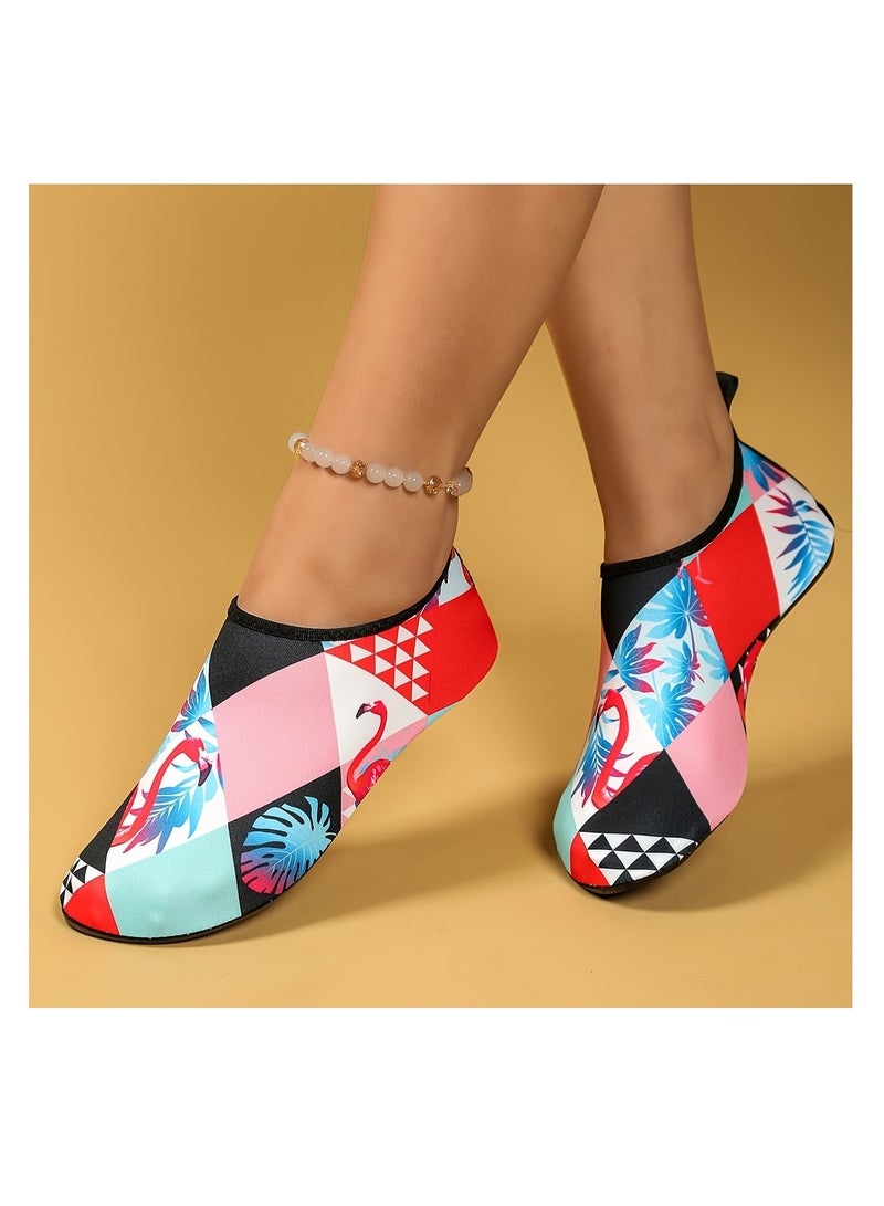 رونق حذاء بحر مائي كاجوال ملون، مقاس 32-33، مثالي للسباحة والغطس والرياضات المائية، سريع الجفاف ومانع للانزلاق._ معدات سباحه _اكسسوارات سباحه _ مستلزمات سباحه _العاب مائيه_ حذاء مائي ـ جزمه مائيه - حذاء رياضي مائي - Image 1