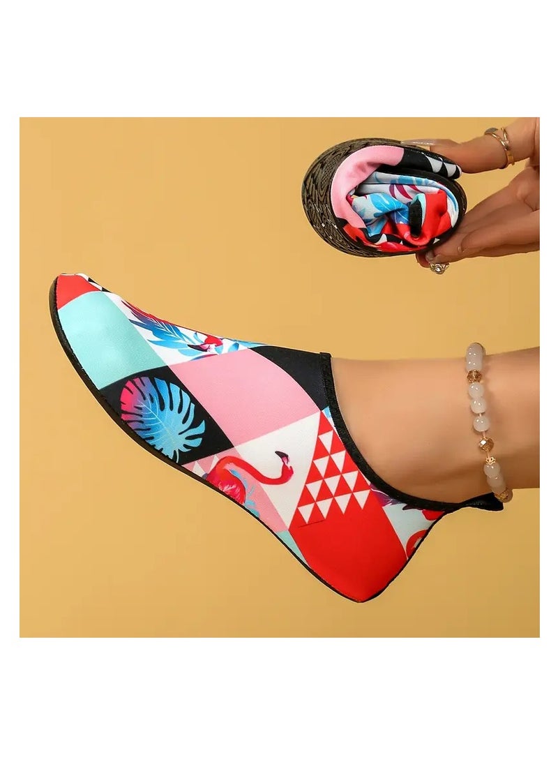 رونق حذاء بحر مائي كاجوال ملون، مقاس 32-33، مثالي للسباحة والغطس والرياضات المائية، سريع الجفاف ومانع للانزلاق._ معدات سباحه _اكسسوارات سباحه _ مستلزمات سباحه _العاب مائيه_ حذاء مائي ـ جزمه مائيه - حذاء رياضي مائي - Image 2