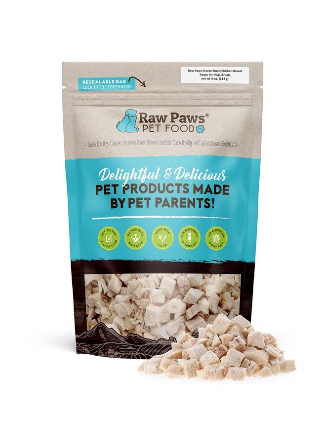 روو باوز مكافآت صدور الدجاج المجففة بالتجميد من Raw Paws، 113 غرام، صُنع في الولايات المتحدة الأمريكية - مكافآت دجاج طبيعية للكلاب والقطط - Image 1