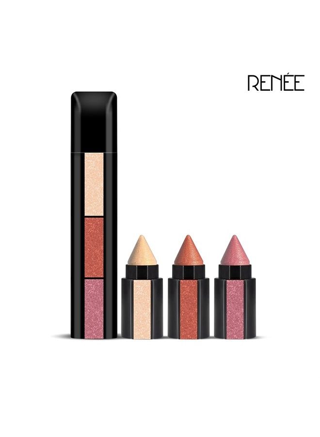 Renee Fab 3 in 1 Eyeshadow Enriched with vitamin E, 4.5g - Adds dimension and intensity, Highly Pigmented 3 Shades in 1 Stick - Image 2