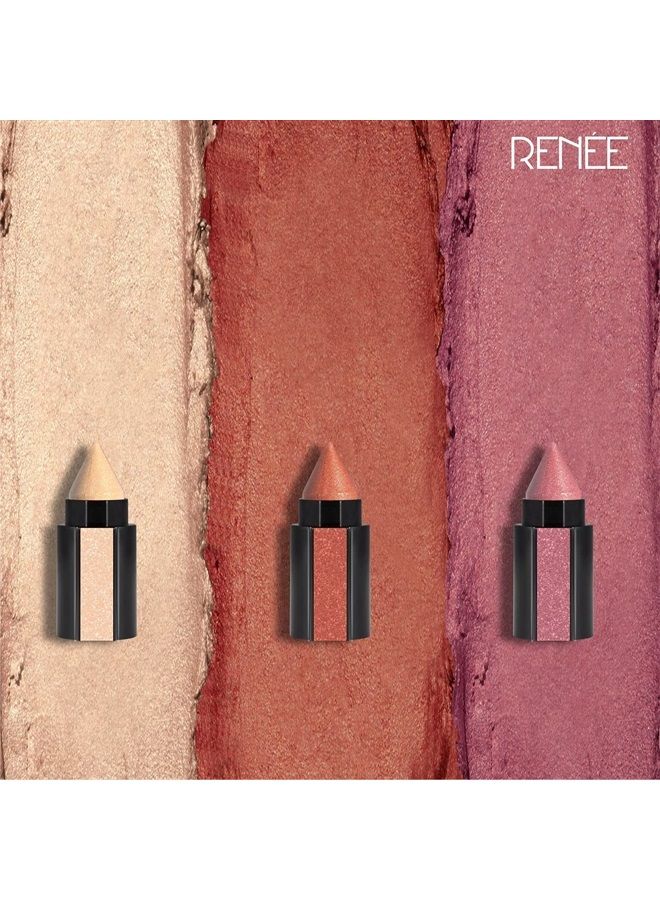 Renee Fab 3 in 1 Eyeshadow Enriched with vitamin E, 4.5g - Adds dimension and intensity, Highly Pigmented 3 Shades in 1 Stick - Image 4