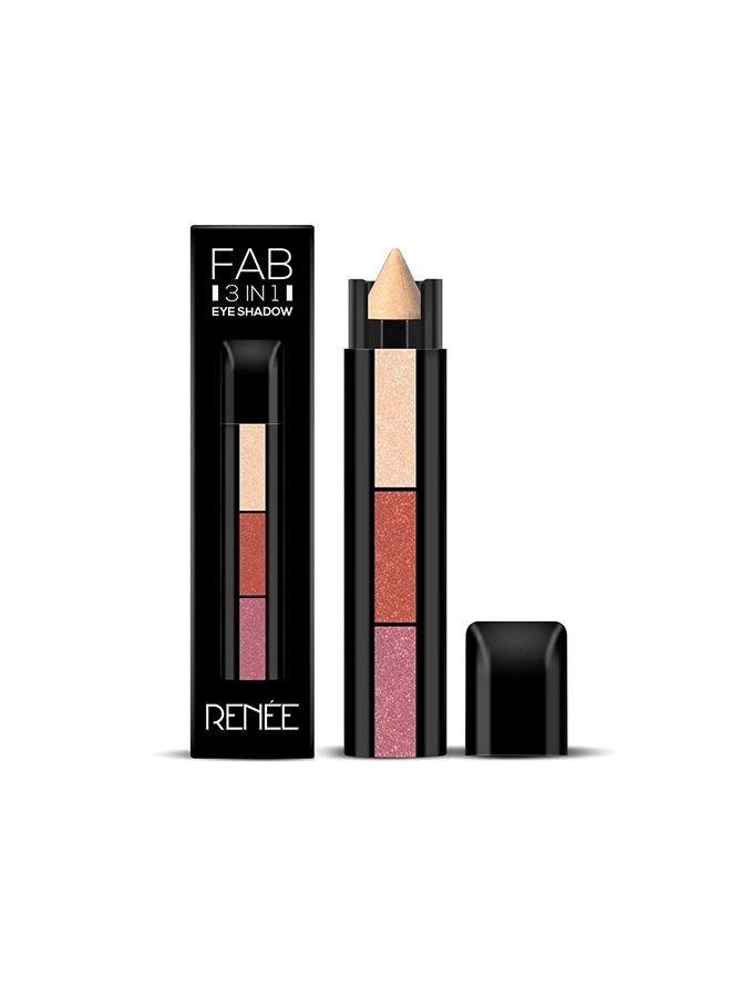 Renee Fab 3 in 1 Eyeshadow Enriched with vitamin E, 4.5g - Adds dimension and intensity, Highly Pigmented 3 Shades in 1 Stick - Image 1