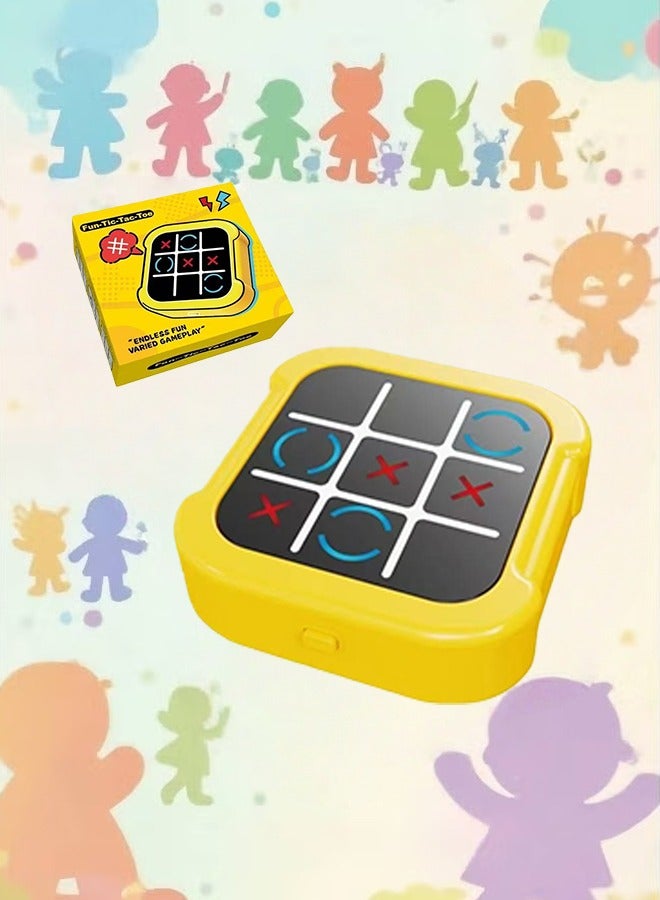 Tic Tac Toe Bolt Game - Electronic Noughts and Crosses, Memory Training Handheld Portable Travel Fidget Toy for Kids and Adults (Yellow) - Image 1