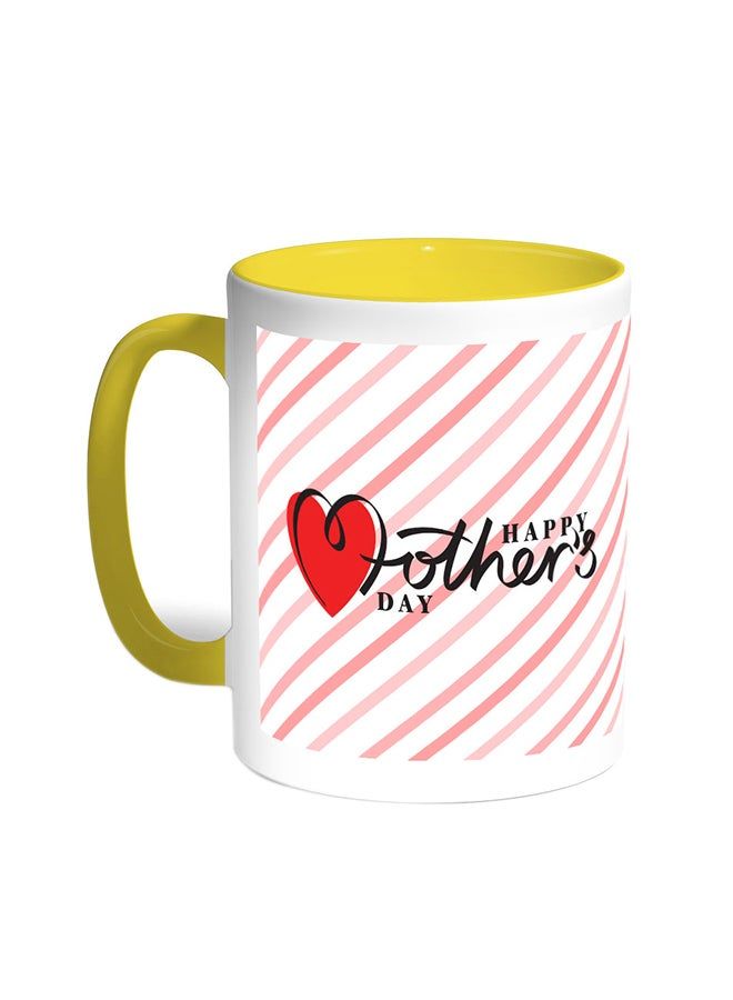 RKN Happy Mother's Day Printed Coffee Mug Yellow/White 11ounce - Image 2
